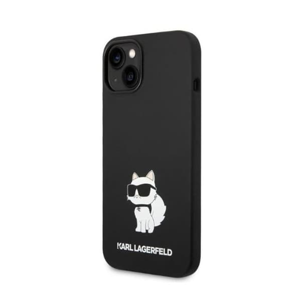 Smartphone-fodral - KARL LAGERFELD - iPhone 14 Plus - Silikon NFT Choupette - Svart - Mikrofiberfoder