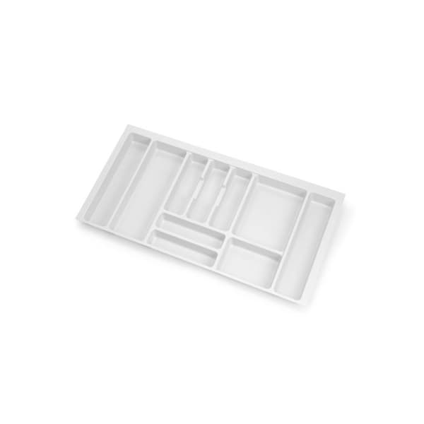 Emuca Bestickbricka Optima Vertex/Concept 500mm (16mm panel), 900, Vit plast, Plast.