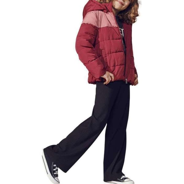 Enfärgad svart bootcut-byxa i ribbat sammet med elastisk midja