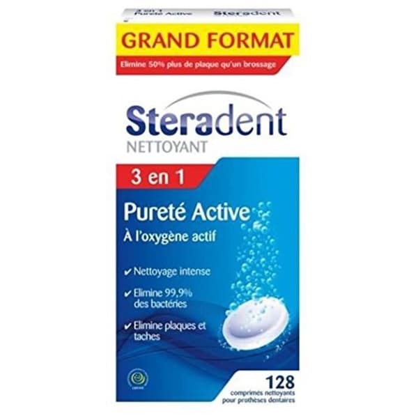 STERADENT Tandprotesrengöringstabletter - 128 flikar