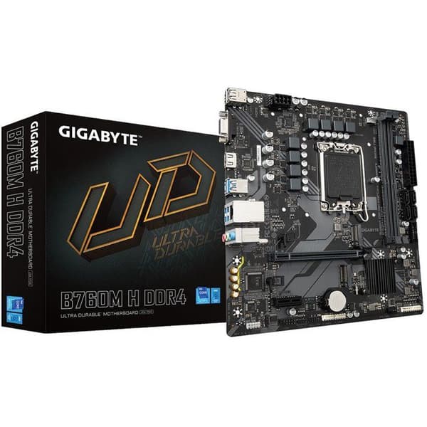 Moderkort - GIGABYTE - B760M H DDR4 - Format Micro-ATX - Chipset Intel B760 - DDR4