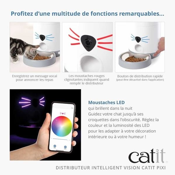 Djurmatdispenser - CATIT - Pixi Smart - Vit - Ansluten - Optimerar måltider