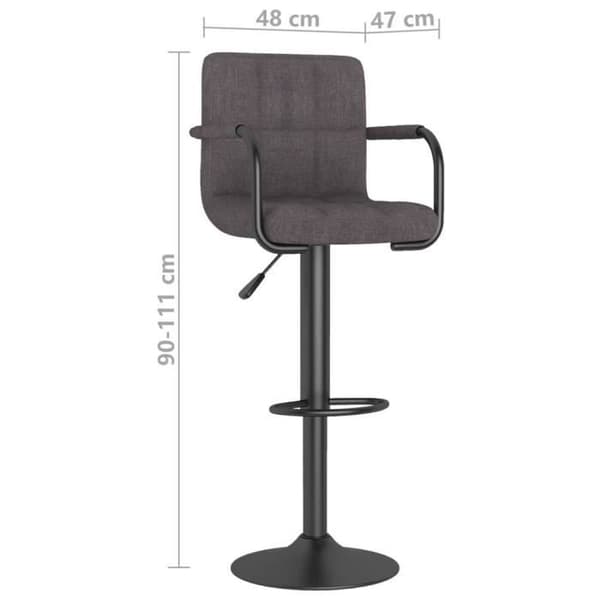vidaXL Barstolar 2 st Taupe Tyg