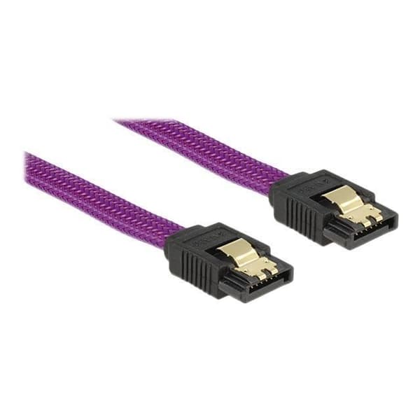 DeLOCK Premium SATA-kabel - 50 cm - Låst - Lila
