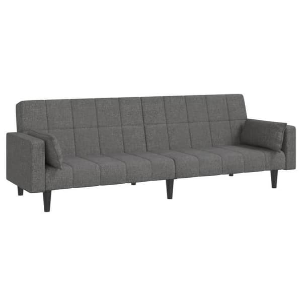 vidaXL 2-sits bäddsoffa med två kuddar ljusgrå tyg 375833