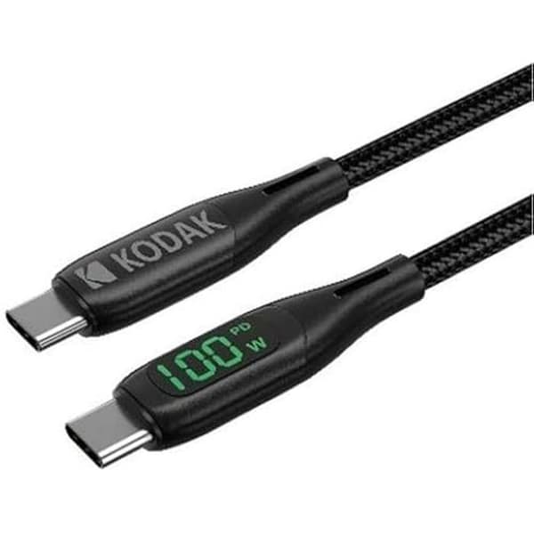 USB-C-kabel - KODAK - 1 m - Snabbladdning - Hög hastighet datatransfer - LED-belysning