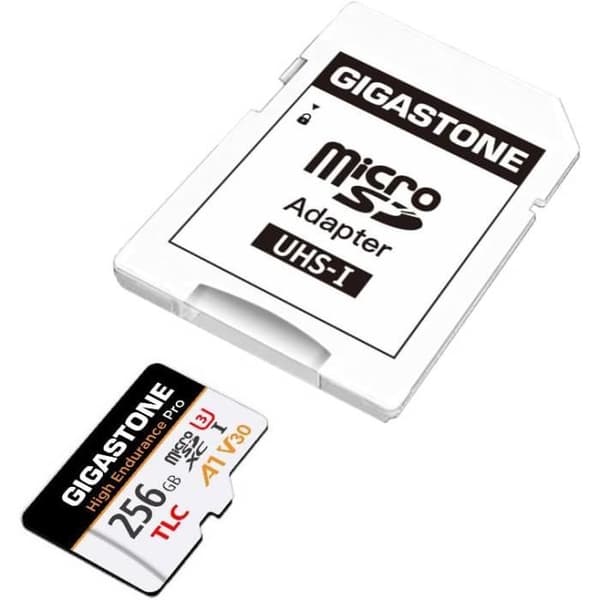 Micro SD-kort - GIGASTONE - 256 Go - Hastighet 100 Mo/s - Hög uthållighet - 5 års garanti