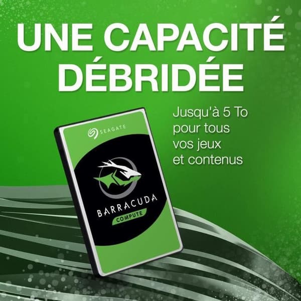 Seagate BarraCuda 2,5" intern hårddisk - 2 TB - SATA 6Gb/s - 5400rpm