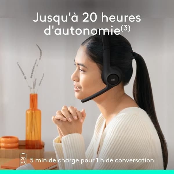 Hörlurar - Trådlösa - Logitech - Zone 300 - Bluetooth - Störningsskydd - Svart