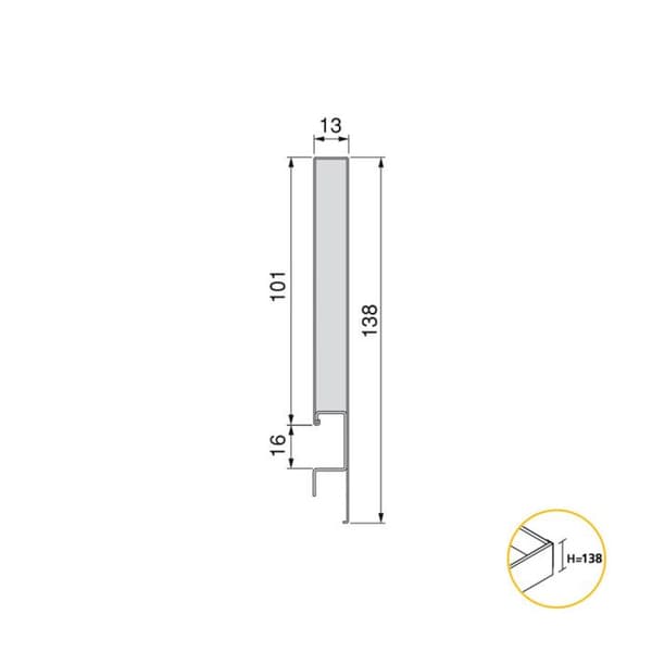 Emuca Concept utvändig låda 30 kg höjd 138 mm, 350, Vitlackerad, Stål.