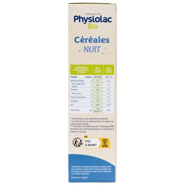 Physiolac Bio Cerealier Natt 200 g