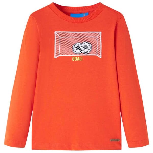T-shirt barn långärmad orange multi-storlekar