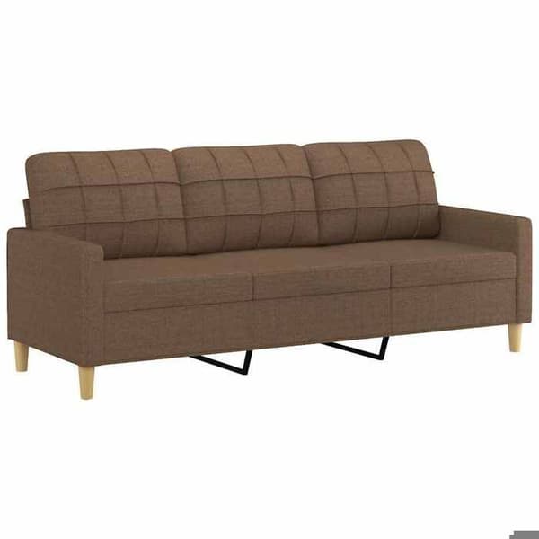 vidaXL 3-sits soffa Brun 180 cm Tyg 359102