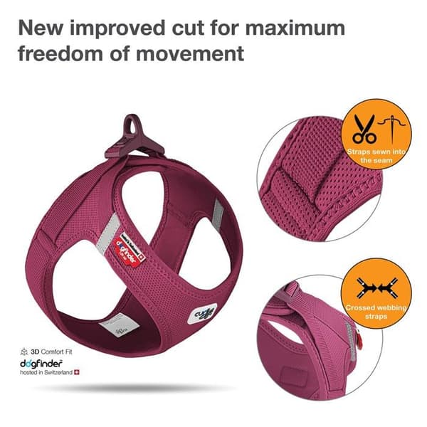 Hundsele - CURLI - PN2808 - Air-Mesh Ruby - Polstrad spänne 100+kg - Storlek XL