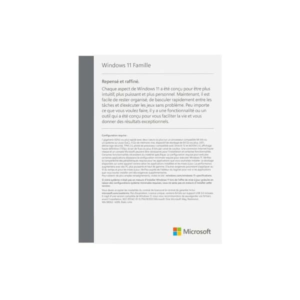 Operativsystem - Microsoft - Windows 11 Home - 64bit - DVD - Franska