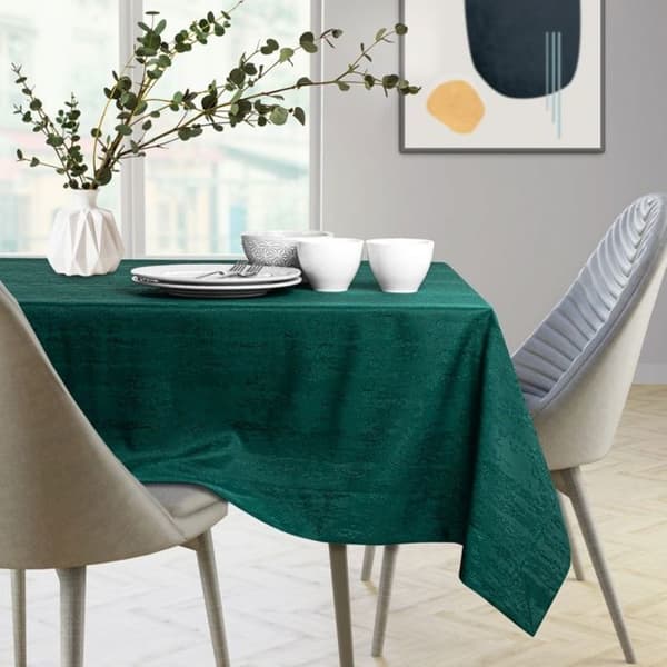 Bordduk - Vesta - Rektangulär 120x260 cm - Mörkgrön melerad - Fläckavvisande, polyester