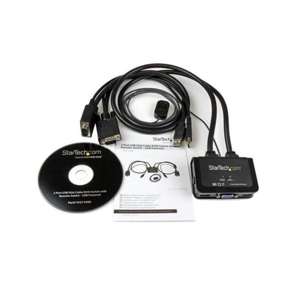 2-Port USB VGA KVM Switch - STARTECH - KVM Switch - USB Powered - Svart