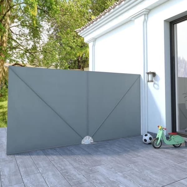 vidaXL Vikbar Sida Uteplats Markis Grå 400 x 200 cm