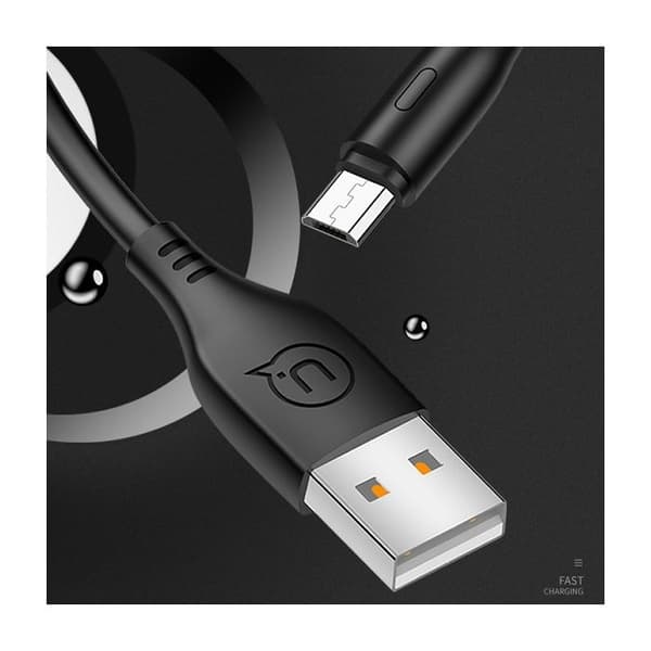 Fil USAMS MicroUSB 1m Svart Snabbladdare