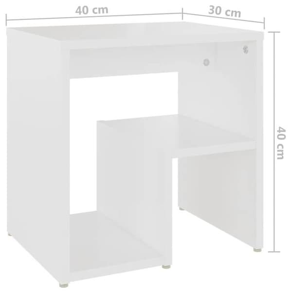 vidaXL Sängbord 2 st Vit 40x30x40 cm Spånskiva.