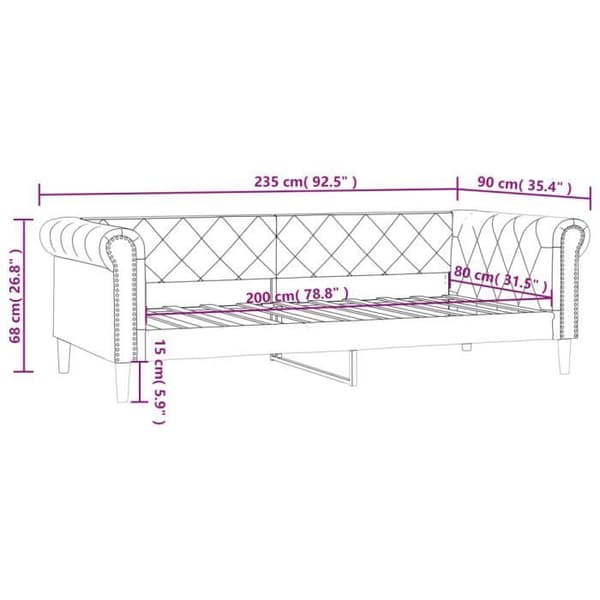 vidaXL Dagbädd cappuccino 80x200 cm konstläder 354225
