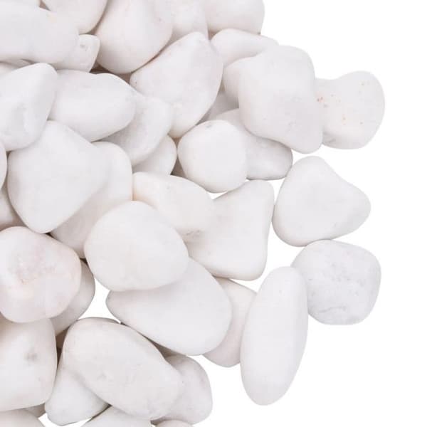 Polerade stenar 10 kg vita 2-5 cm