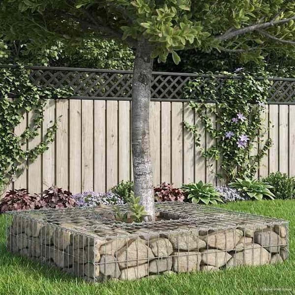 vidaXL Hög säng gabion Silver 42033316