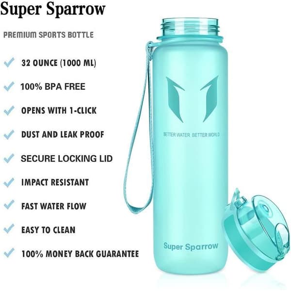 Super Sparrow Vattenflaska - Flaska, 350ml, Mint