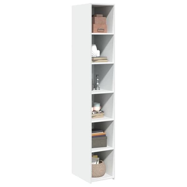 vidaXL Buffé hög vit 30x41x185 cm ingenjörsträ 846411