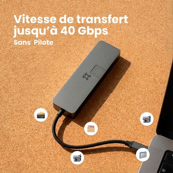 USB-C-hubb - MAX PLUS - MacBook M1 - 3 USB-C-portar - 100 W - Gigabit Ethernet