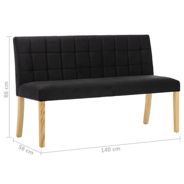 vidaXL Bänk 140 cm Svart sammet
