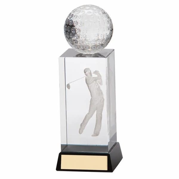 Crystal golf trofé Longridge Stirling 3D Driver
