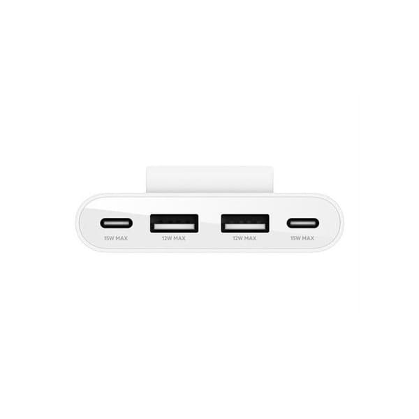 Belkin BoostCharge-hub 4 portar 2 USB-C och 2 USB-A med 2 m kabel Vit