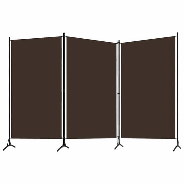 vidaXL 3-Panel Rumsavdelare Brun 260x180 cm