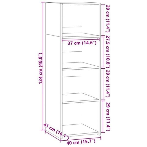 vidaXL Buffé eksonoma 40x41x124 cm ingenjörsträ 846385