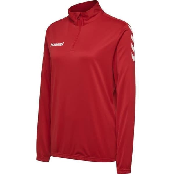 Damtröja - Hummel - Core Poly Half Zip - Röd - Multisport - Långa ärmar