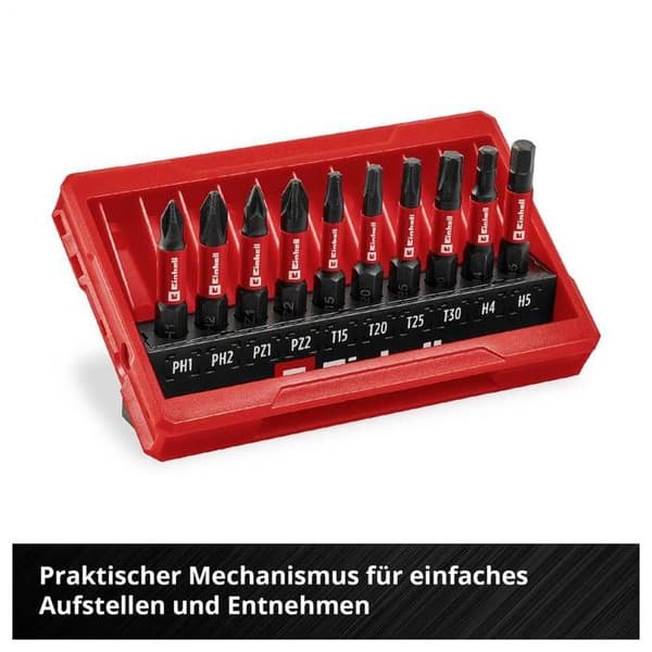Einhell Impact Bit Väskset 10-delar 118653 Set med bits 1/4 (6,3 mm), PH, PZ, TORX, hexagonal
