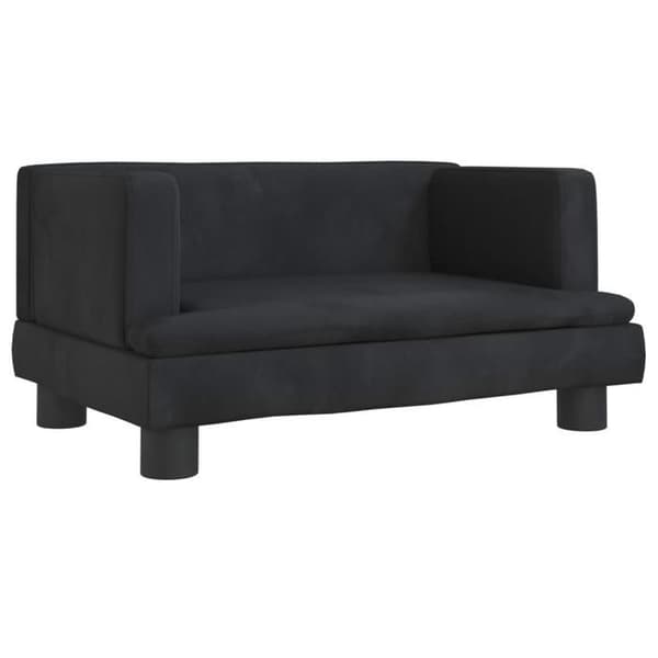 vidaXL Barnsoffa svart 60x40x30 cm sammet 3196321