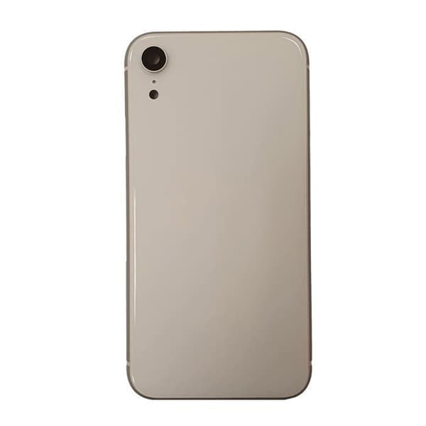 Bakre glasram med ram, skal och SIM-låda för iPhone XR (Vit)