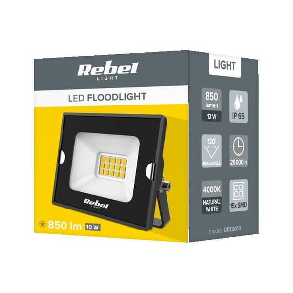 LED-halogenprojektor 10W 4000K IP65 Rebel