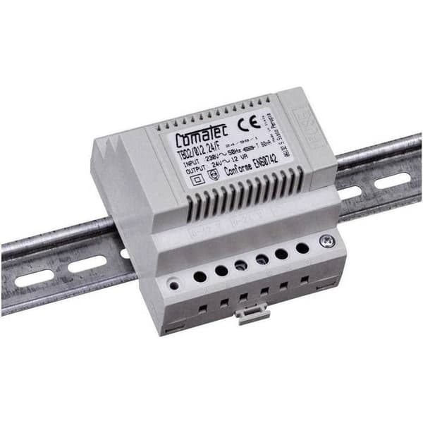 Transformator 230 V AC - 24 V AC 0,5A DIN-skena 3 moduler Comatec