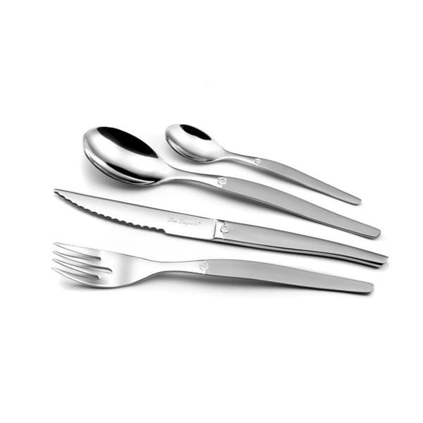 Lou Laguiole Bestickset 24 st Jet Satin Silver