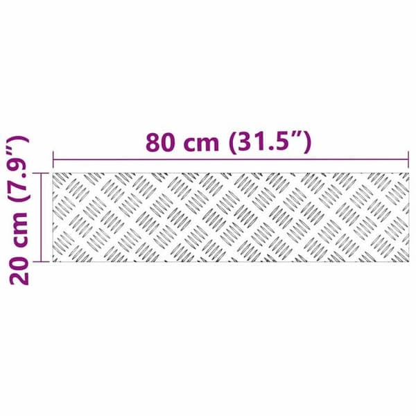 Aluminiumtrappa - vidaXL - 80x20 cm - Silver - Halkskydd - Set om 2