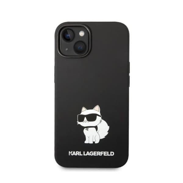 Smartphone-fodral - KARL LAGERFELD - iPhone 14 Plus - Silikon NFT Choupette - Svart - Mikrofiberfoder