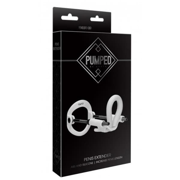Penisförlängare - Pumpad - Mekanisk - Vit - Justerbar längd - Ring 3,5 cm
