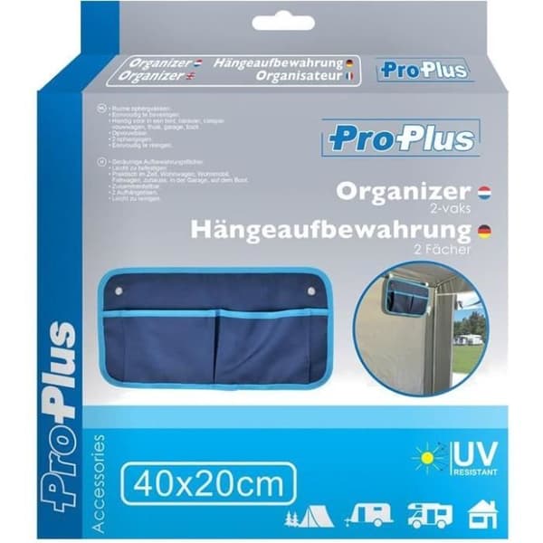 Organisatör - ProPlus - 20 x 40 cm - Blå - Polyester - 2 Fack