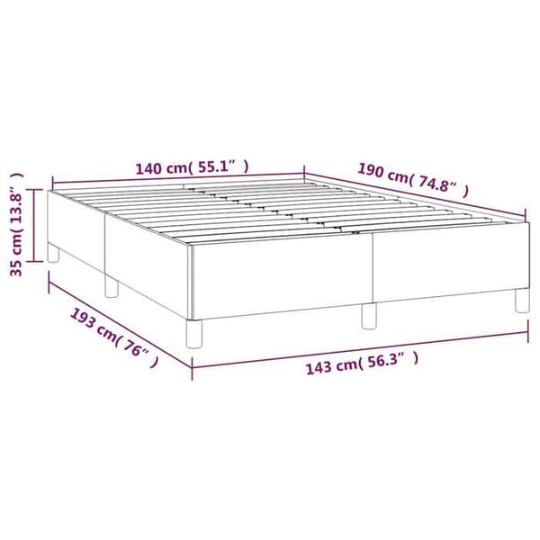 vidaXL Sängram utan madrass mörkblå 140x190 cm sammet 347322