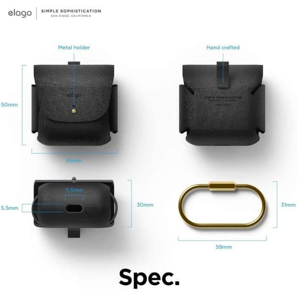 Elago läderfodral för AirPods 3 svart
