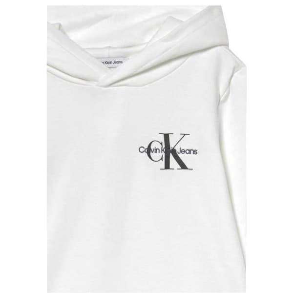 Vit Calvin Klein rak hoodie i bomull