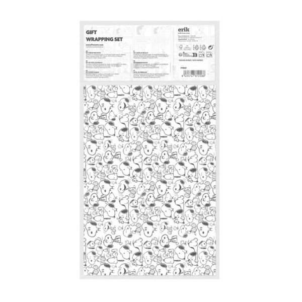 Presentpapper - Set Erik Peanuts - Snoopy - 50x70cm - Mixad - 70g/m²